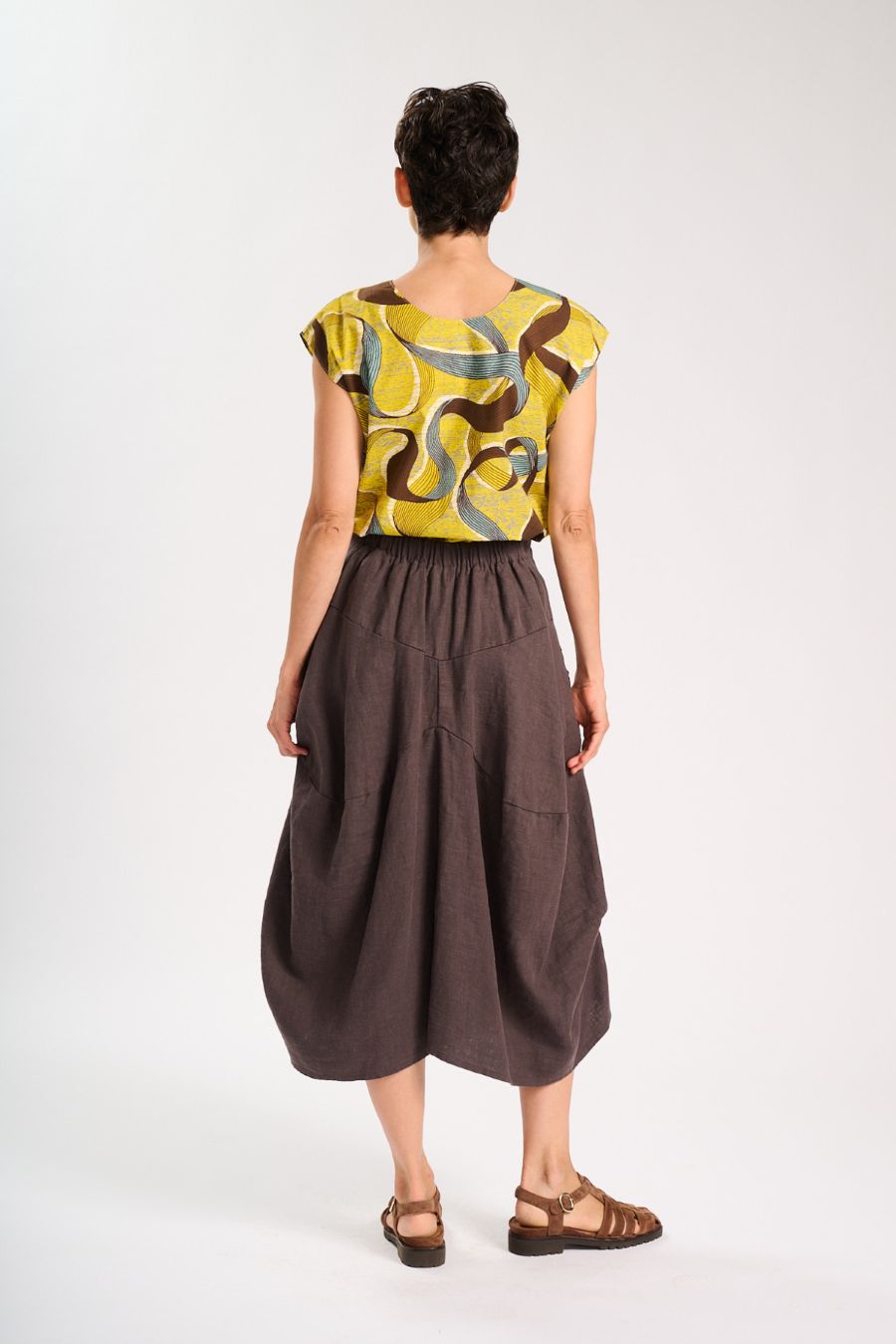 Milwaukee Fiesta Linen Skirt- Chocolate