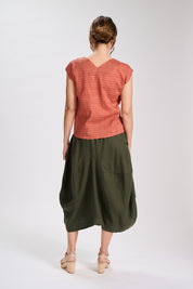 Milwaukee Fiesta Linen Skirt- Khaki