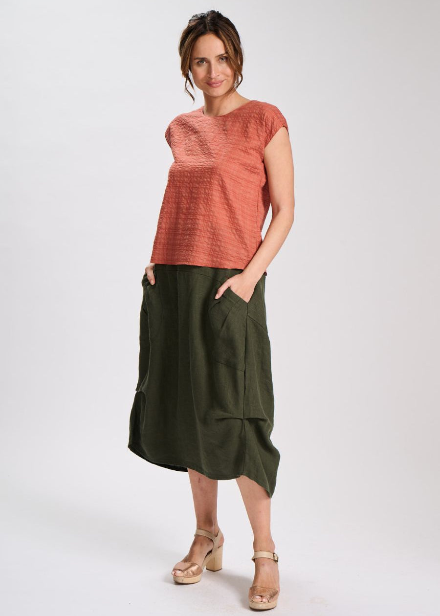 Olga de Polga Milwaukee Fiesta Linen Skirt in Khaki