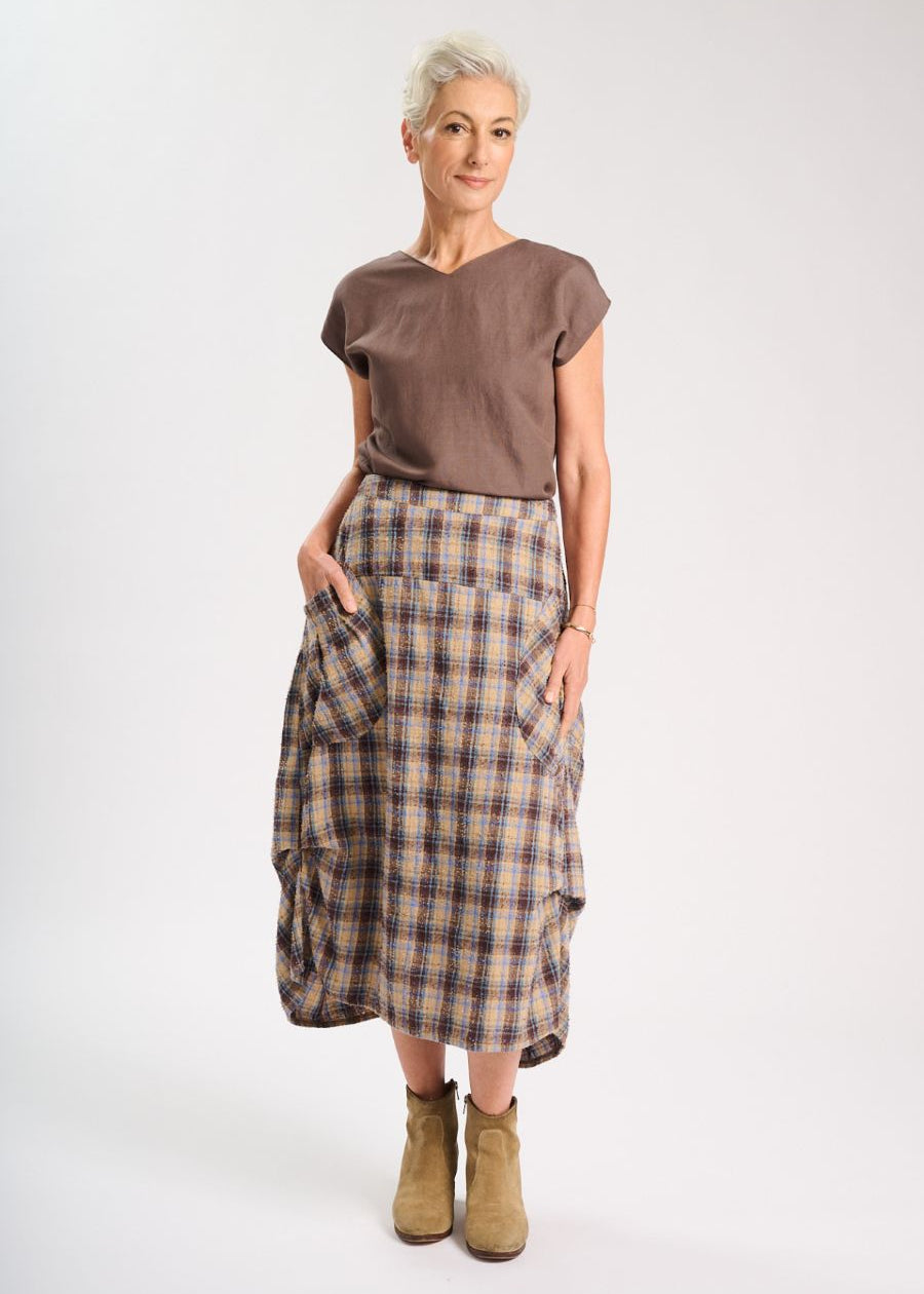 Olga De Polga Milwaukee Freya Skirt in Cookies & Cream Check