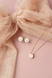 Middle Child Mim Enamel Studs in Macadamia