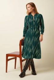Mina Dress Twirl- Pine Green