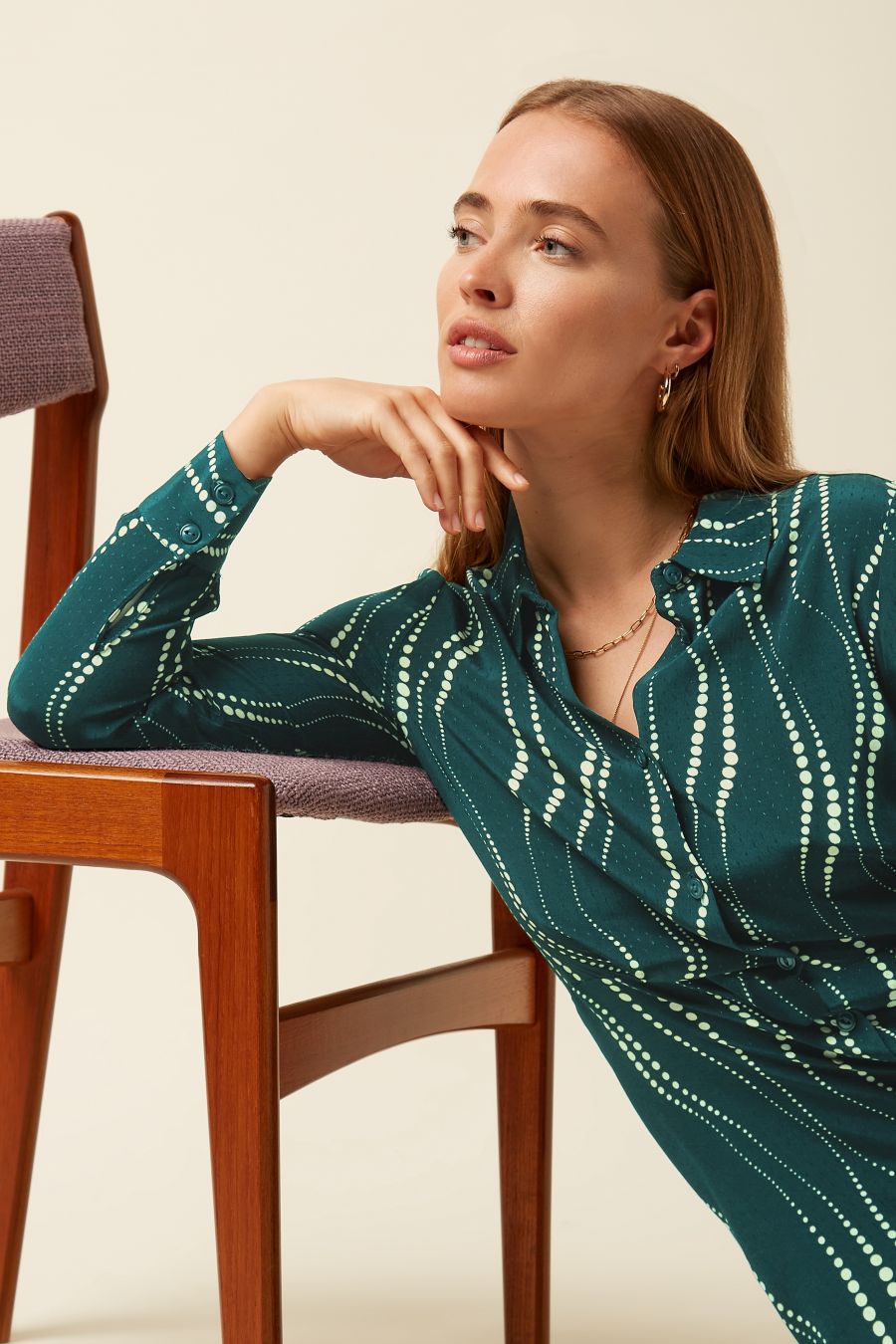 Mina Dress Twirl- Pine Green