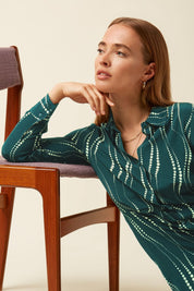 Mina Dress Twirl- Pine Green