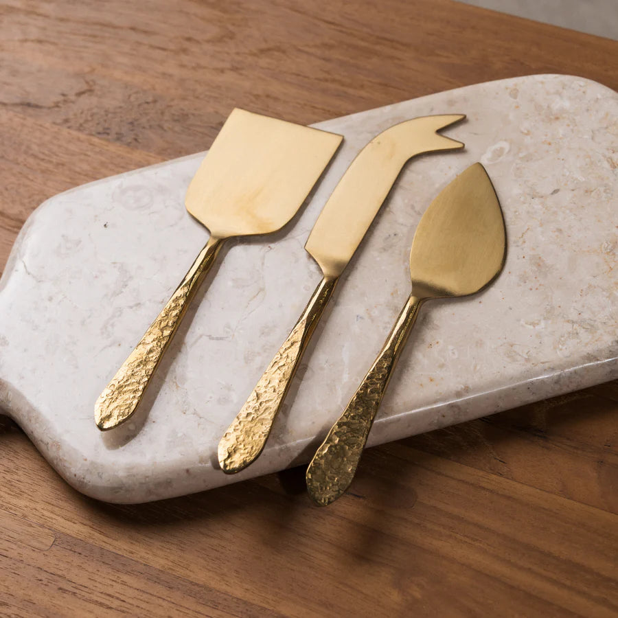 Inartisan Mira Textured Brass Cheese Set