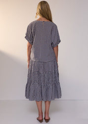 Mira Top- Ink Gingham