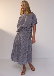 Mira Top- Ink Gingham