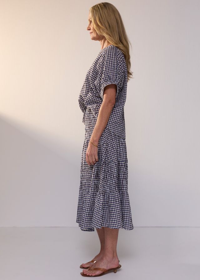 Mira Top- Ink Gingham