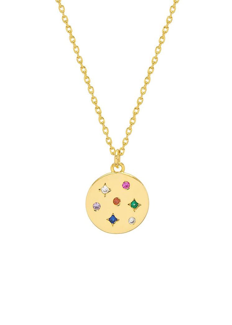 Estella Bartlet Mix Cz Coin Necklace Gold plated