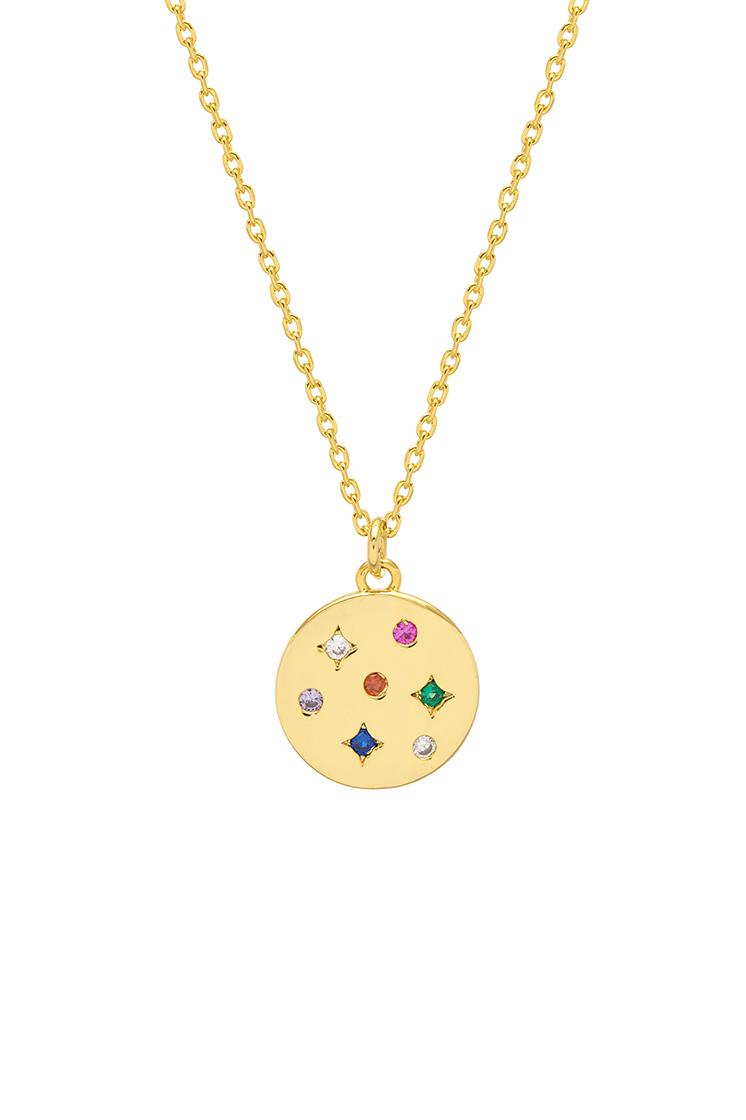 Estella Bartlet Mix Cz Coin Necklace Gold plated