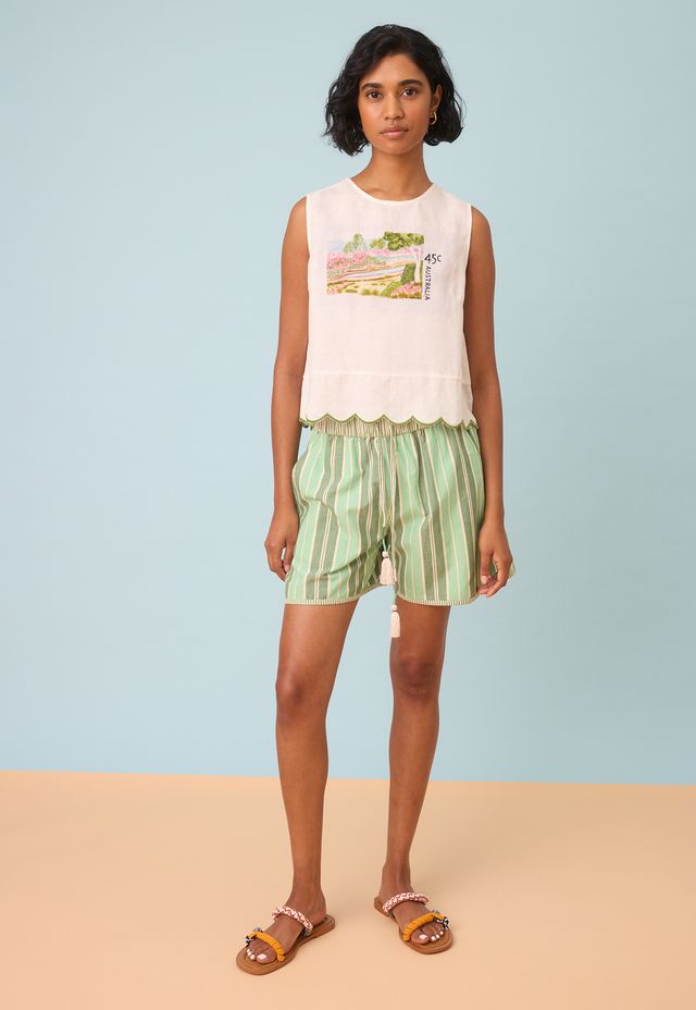 Nancybird Moa Tank with Postage Stamp Print