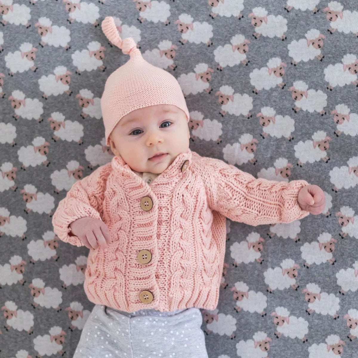 Di Lusso Molly Cotton Newborn Hat in Pink
