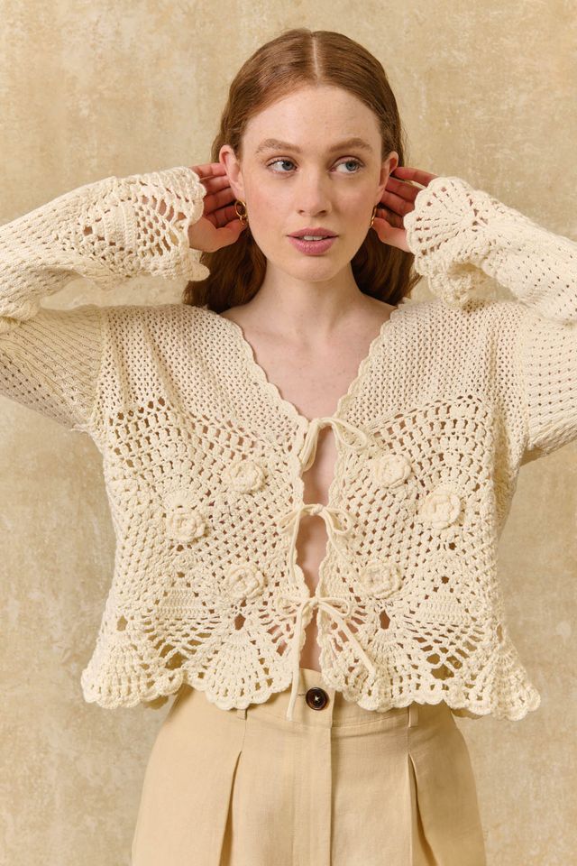 Louise Misha Molya Cardigan in Cream