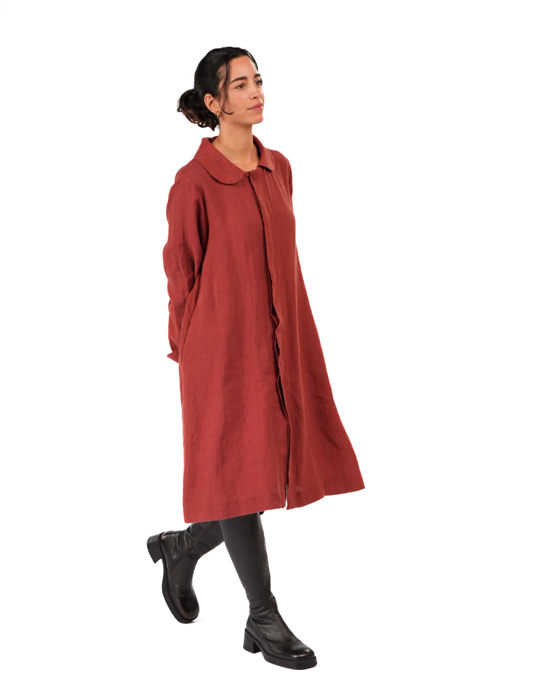 French Linen Jacket with Peter Pan Collar
