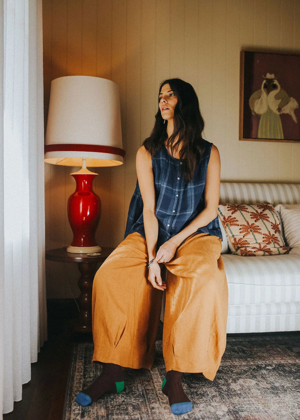 Montaigne French Linen Pants in toast