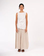 Montaigne Coco Tie Front Top in White