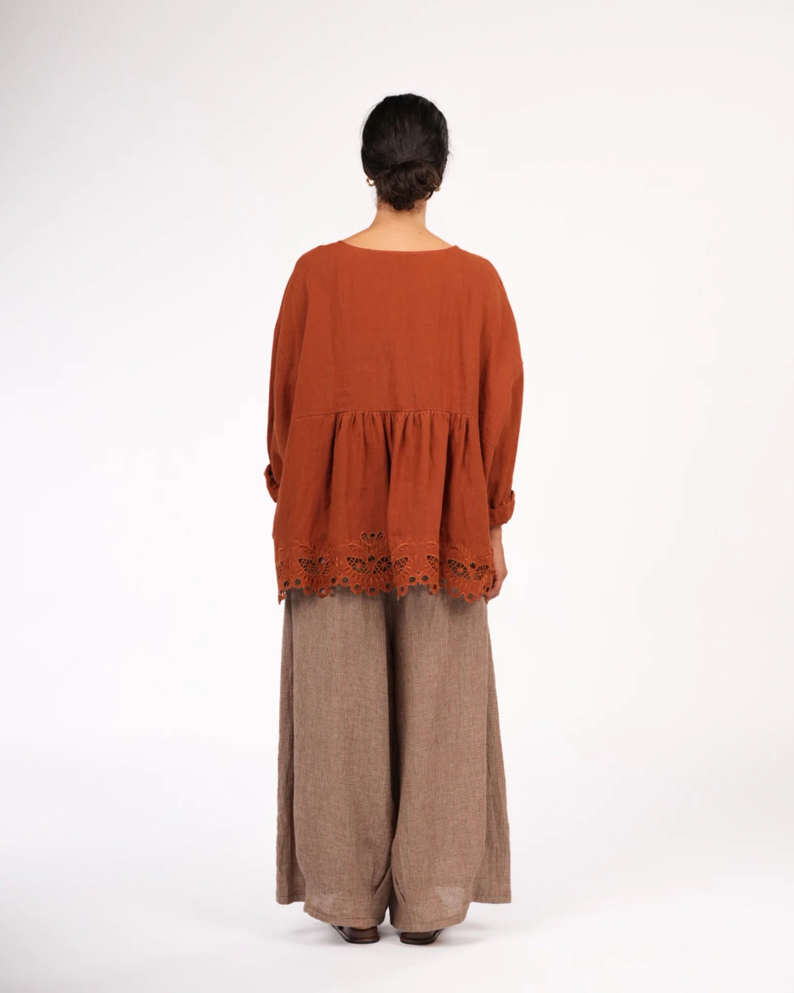 Embroidered French Linen Blouse