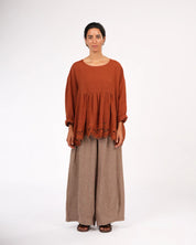 Montaigne Embroidered French Linen Blouse