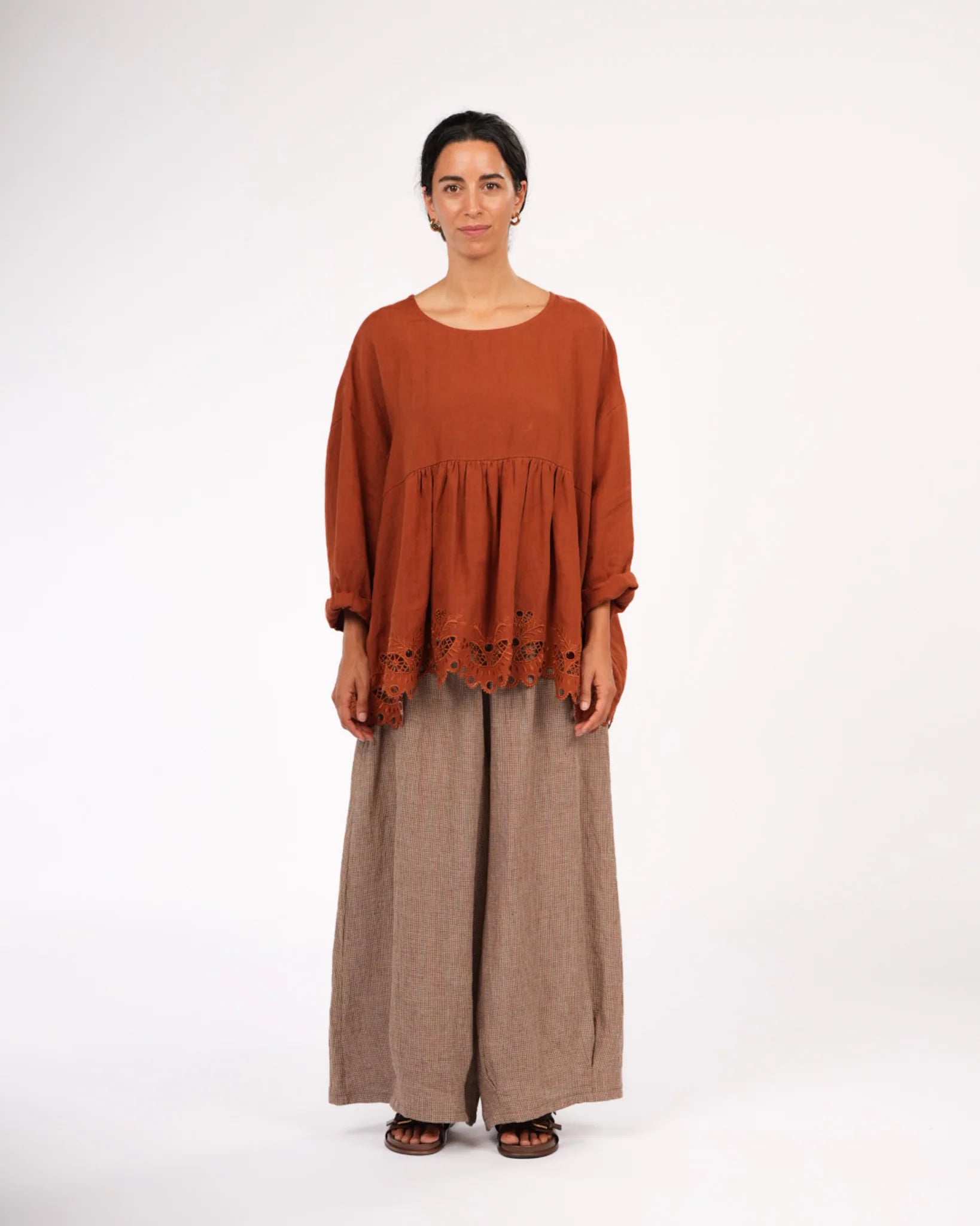 Montaigne Embroidered French Linen Blouse