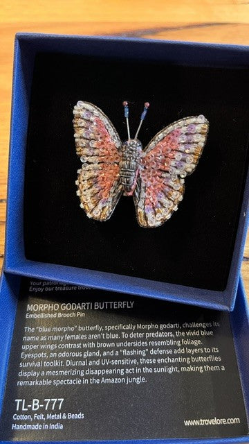Morpho Godarti Butterfly Brooch