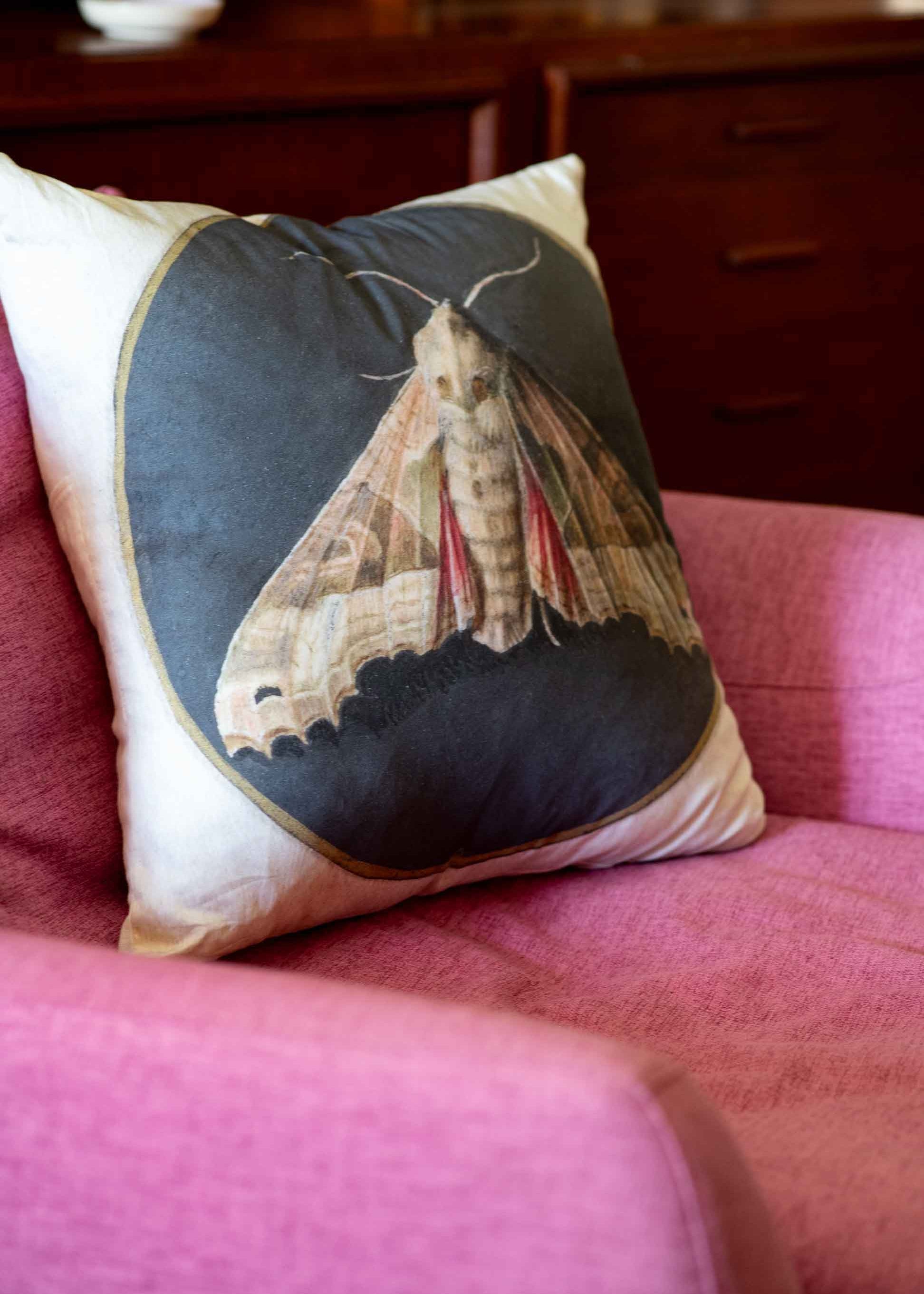 Lazybones Moth Cushion Cover