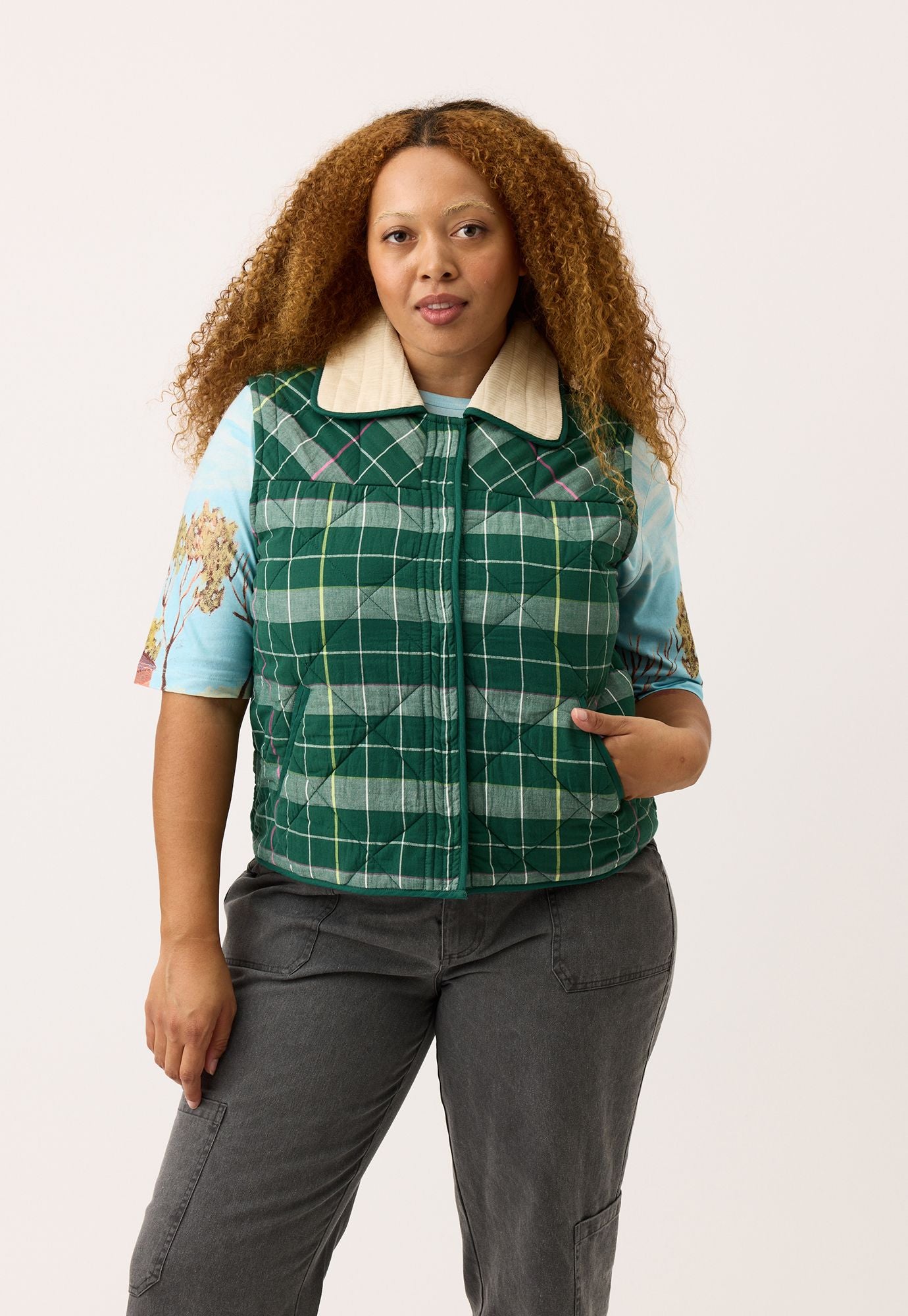 Mulla Vest- Fern Check