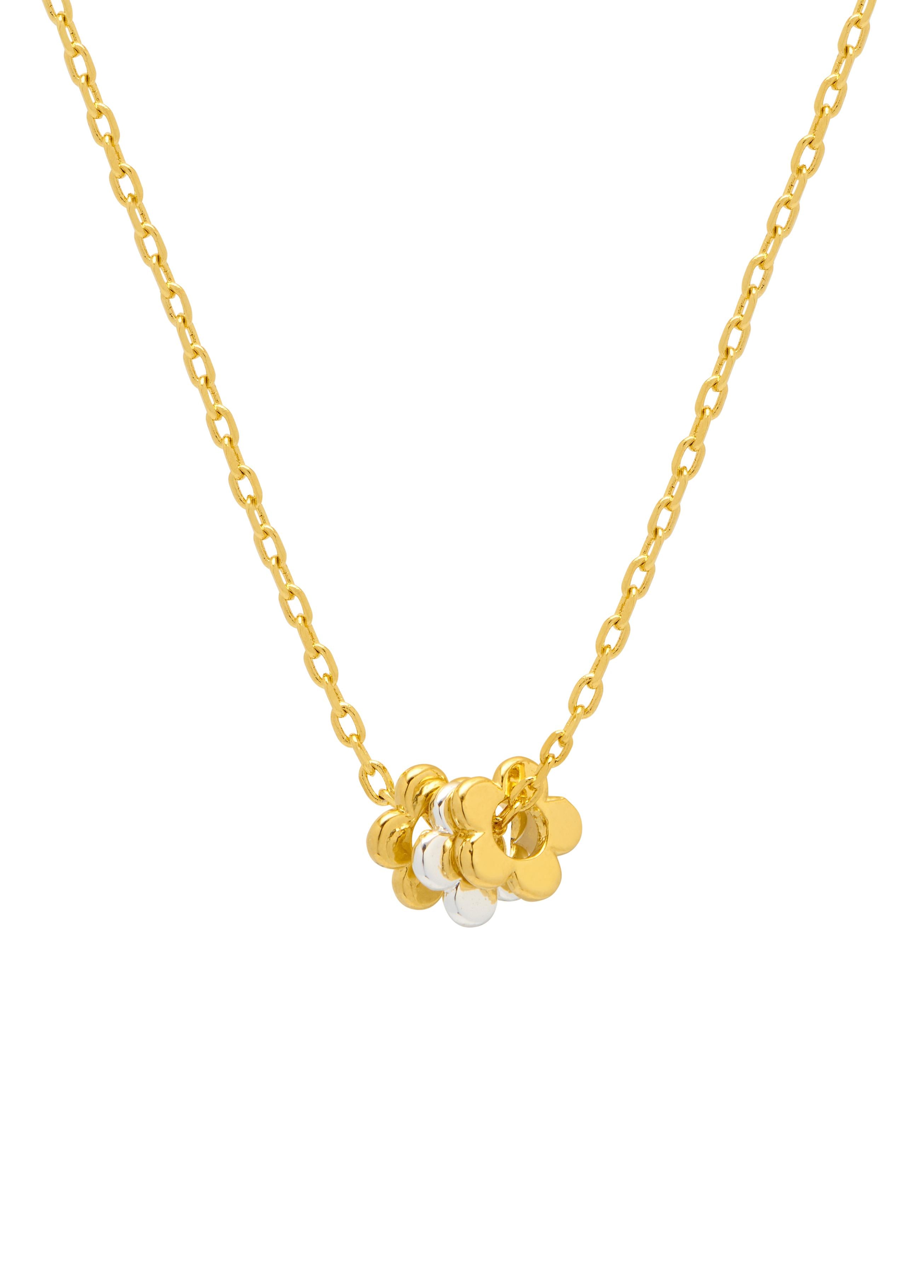 Estella Bartlett Multi Flower Bead Necklace Gold Plated