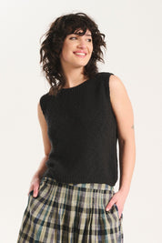 Olga de Polga Muse Cotton Knit Vest in Black