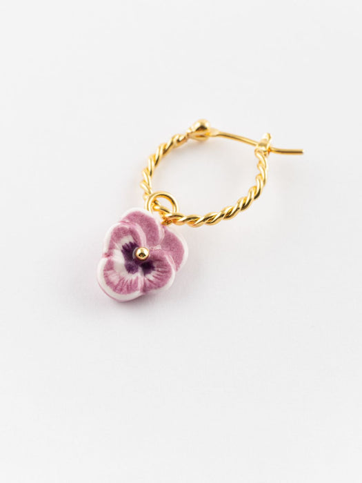 Fig and Flowers Pansy Mini Earring- Sold individually