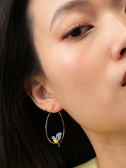 Nach Bijoux Creole Hoop Earrings- Titmouse in Flight