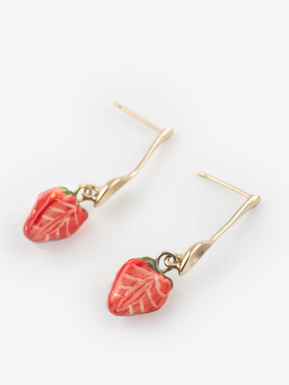 Spoon & Strawberry Dangle Earrings