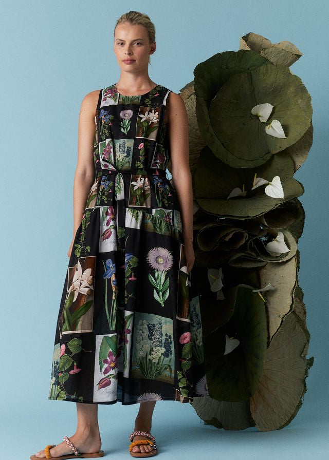 Nancybird Clementine Dress in Charcoal Archive Floral