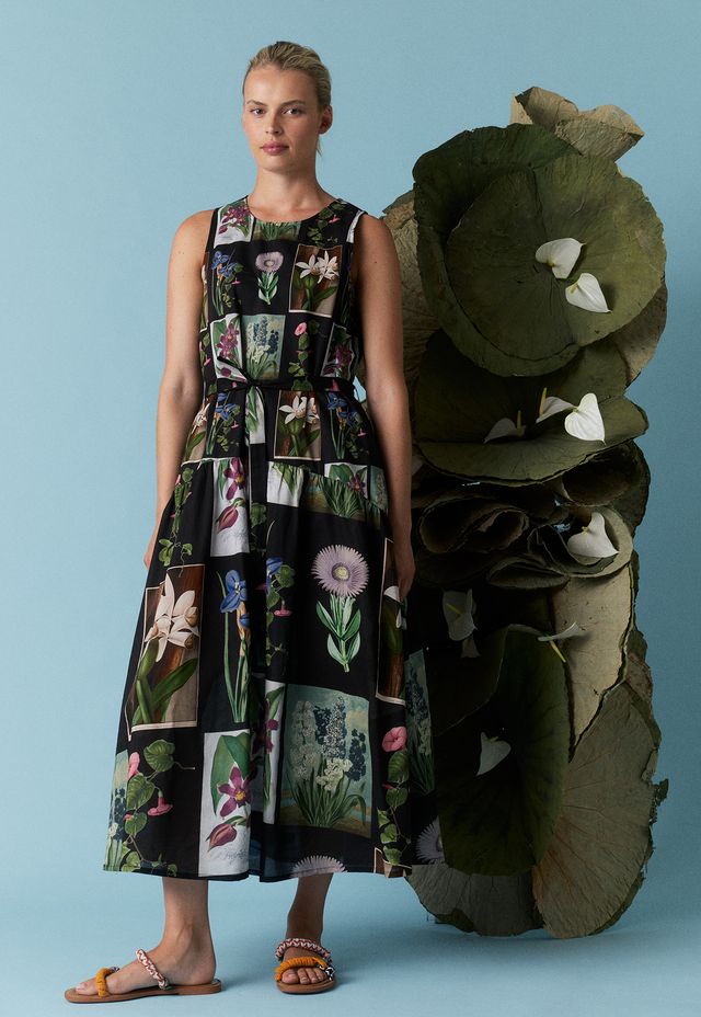 Nancybird Clementine Dress in Charcoal Archive Floral