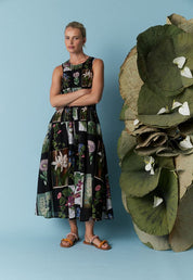 Clementine Dress- Charcoal Archive Floral
