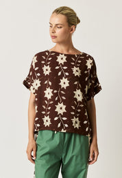 Dolman Top- Ochre Flower