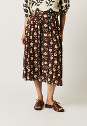 Porcelain Tie Skirt- Ochre Flower