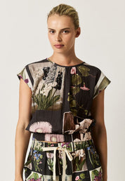 Sabrina Top- Charcoal Archive Floral