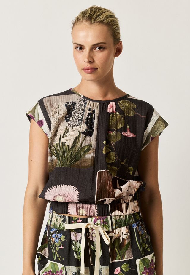 Sabrina Top- Charcoal Archive Floral
