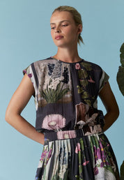 Nancybird Sabrina Top Charcoal Archive Floral