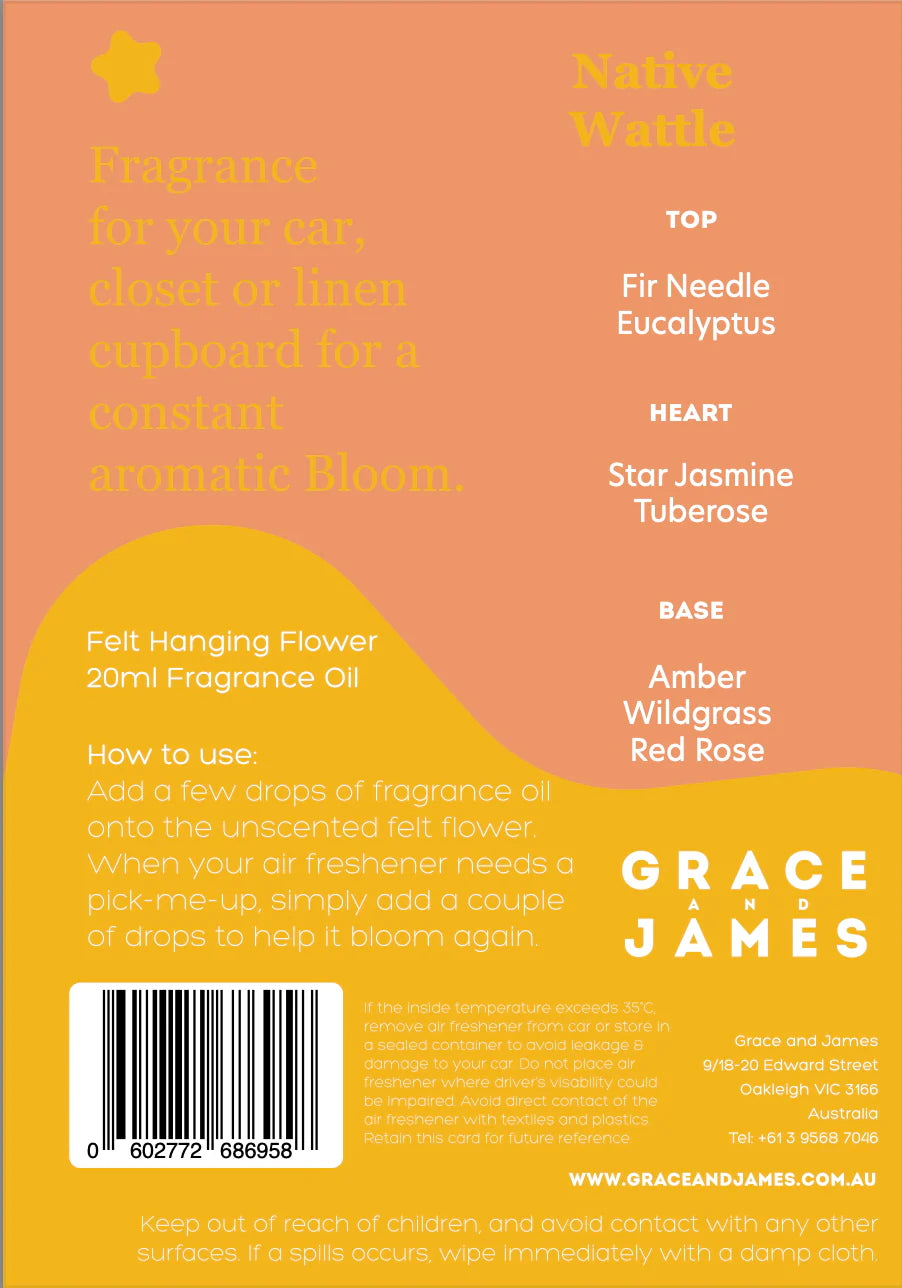 BLOOM Felt Air Freshener- Native Wattle