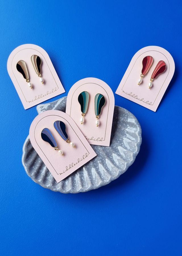 Middle Child Nautilus Enamel Earrings