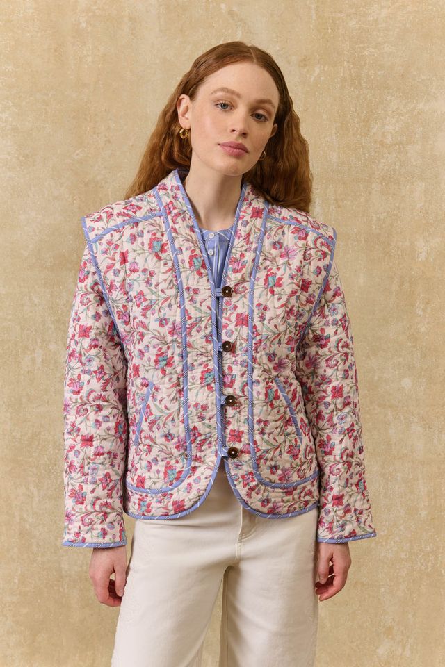 Nelina Jacket- Cream Floral Haven