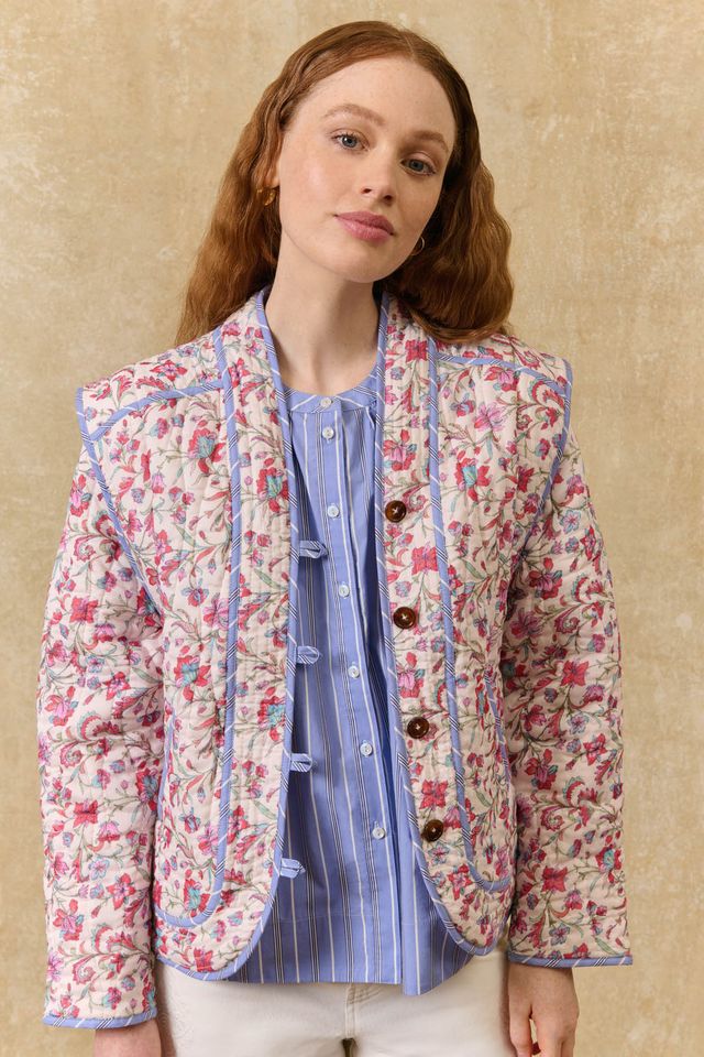 Louise Misha Nelina Jacket in Cream Floral Haven
