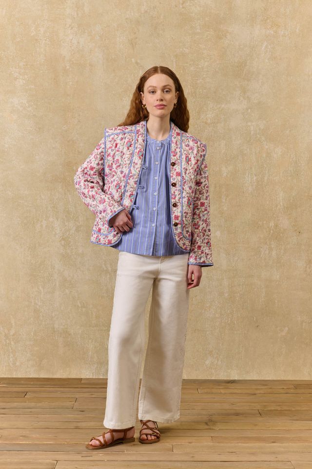 Nelina Jacket- Cream Floral Haven