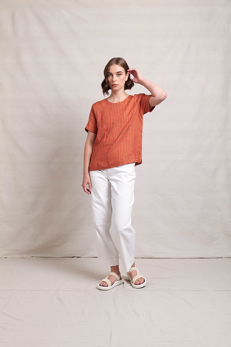 Simplici Tee- Fiesta Stripe