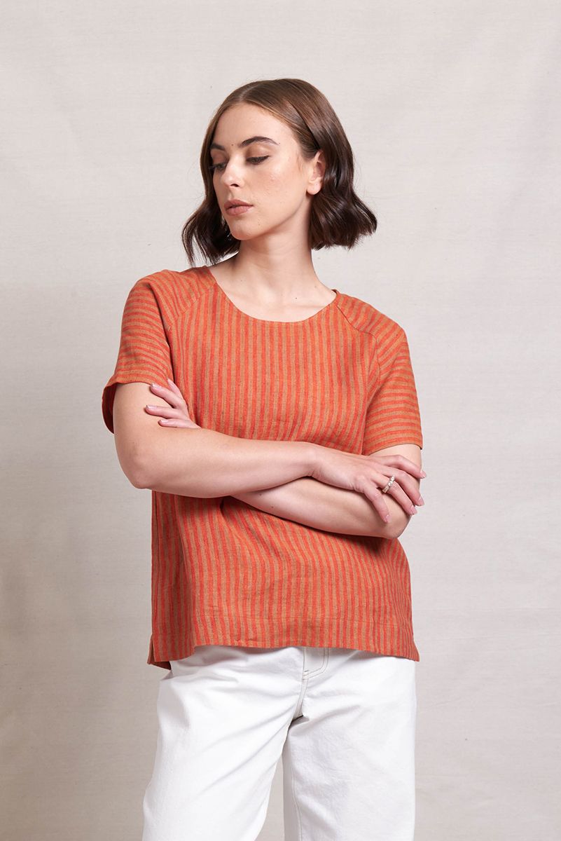 Simplici Tee- Fiesta Stripe