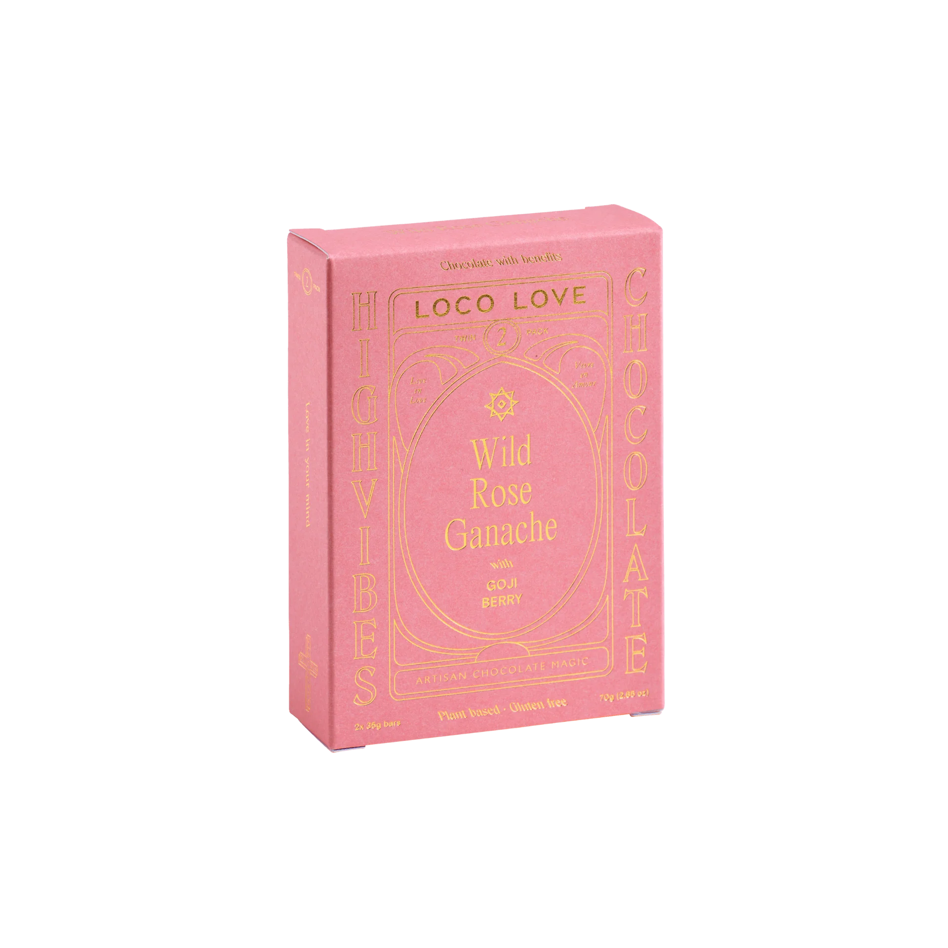 Loco Love Wild Rose Ganache Vegan Chocolate- Twin pack