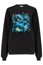 Sugarhill Brighton Noah Sweatshirt in Jungle Blues Print