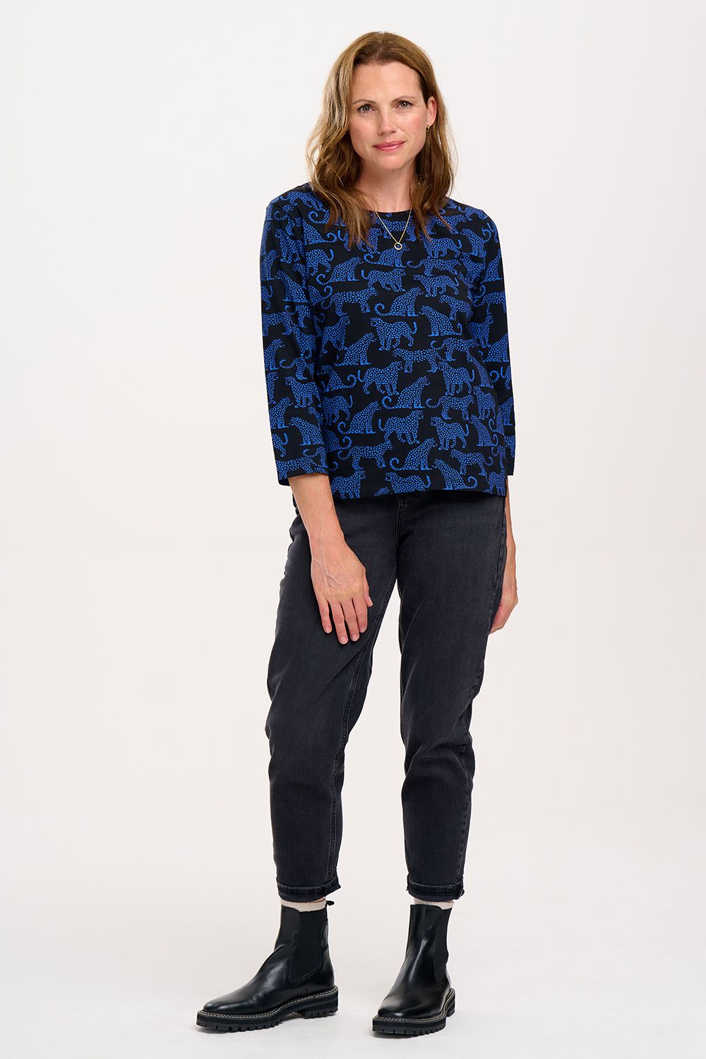Noor Jersey Top- Leopard