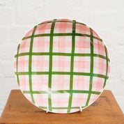 Noss & Co Salad Bowl in Pink and Dark Green Gingham